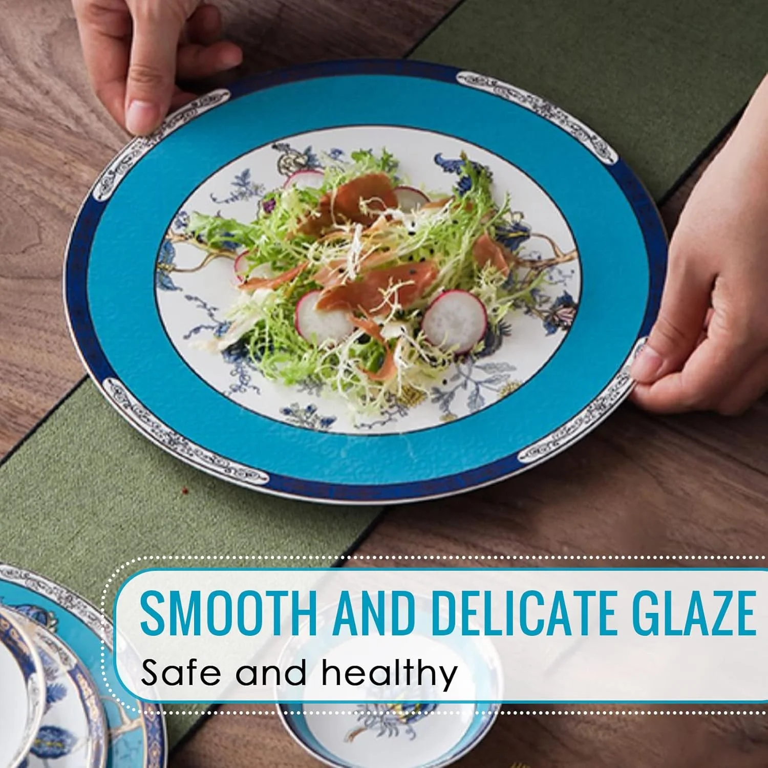 سرویس غذاخوری چینی استخوانی ACMLIFE مناسب برای 4 نفر، سرویس 12 پارچه با طرح گلدار قدیمی، ست بشقاب و کاسه آشپزخانه، هدیه کریسمس برای خانم ها (آبی) سرویس غذاخوری چینی استخوانی ACMLIFE مناسب برای 4 نفر، سرویس 12 پارچه با طرح گلدار قدیمی، ست بشقاب و کاسه آشپزخانه، هدیه کریسمس برای خانم ها (آبی)