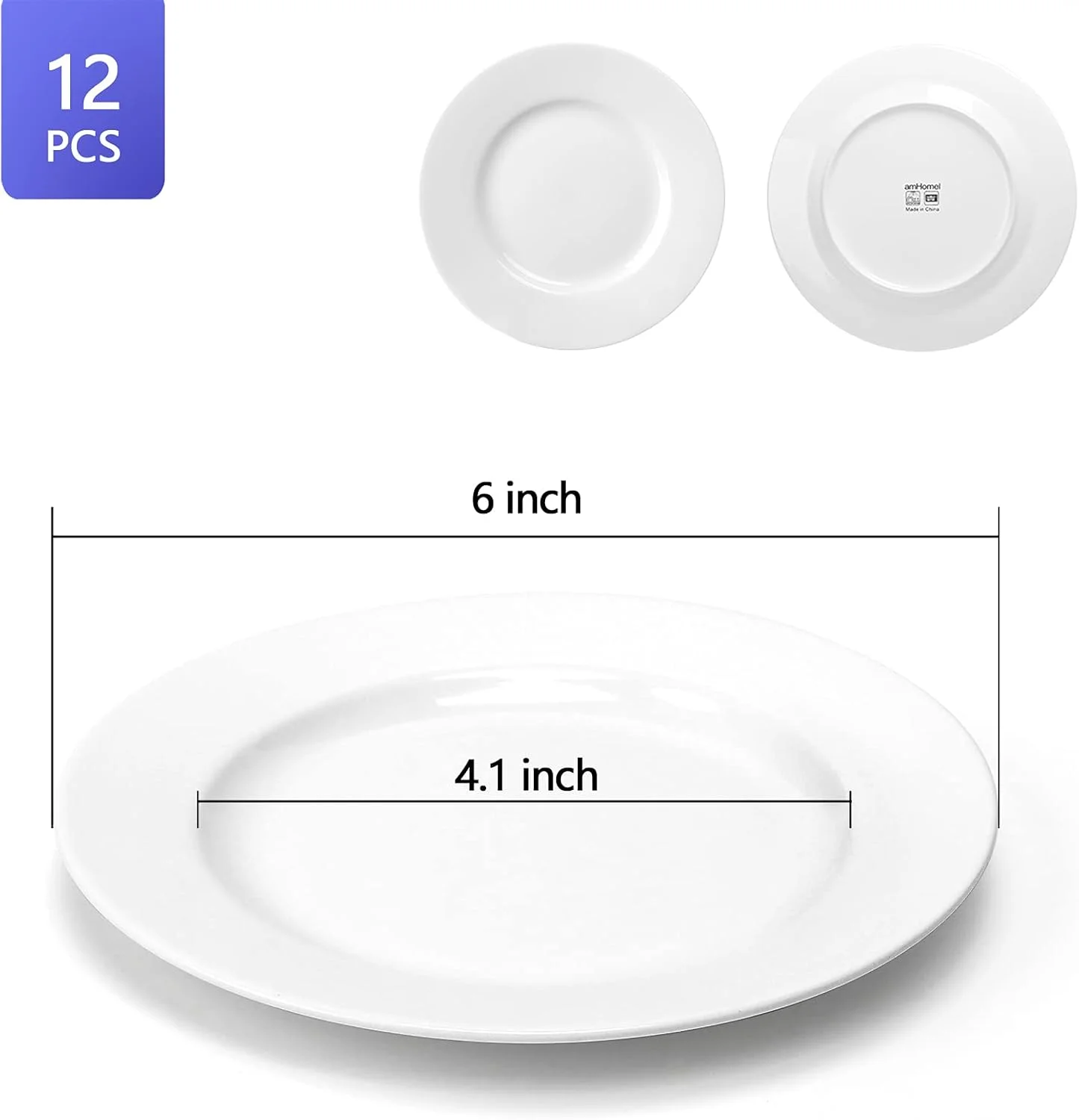 پیش دستی چینی استخوانی 12 عددی amhomel، بشقاب کوچک (6 اینچی) دسر خوری چینی، ست ظروف غذاخوری گرد آشپزخانه، سبک وزن، بدون سرب، قابل استفاده در مایکروویو پیش دستی چینی استخوانی 12 عددی amhomel، بشقاب کوچک (6 اینچی) دسر خوری چینی، ست ظروف غذاخوری گرد آشپزخانه، سبک وزن، بدون سرب، قابل استفاده در مایکروویو