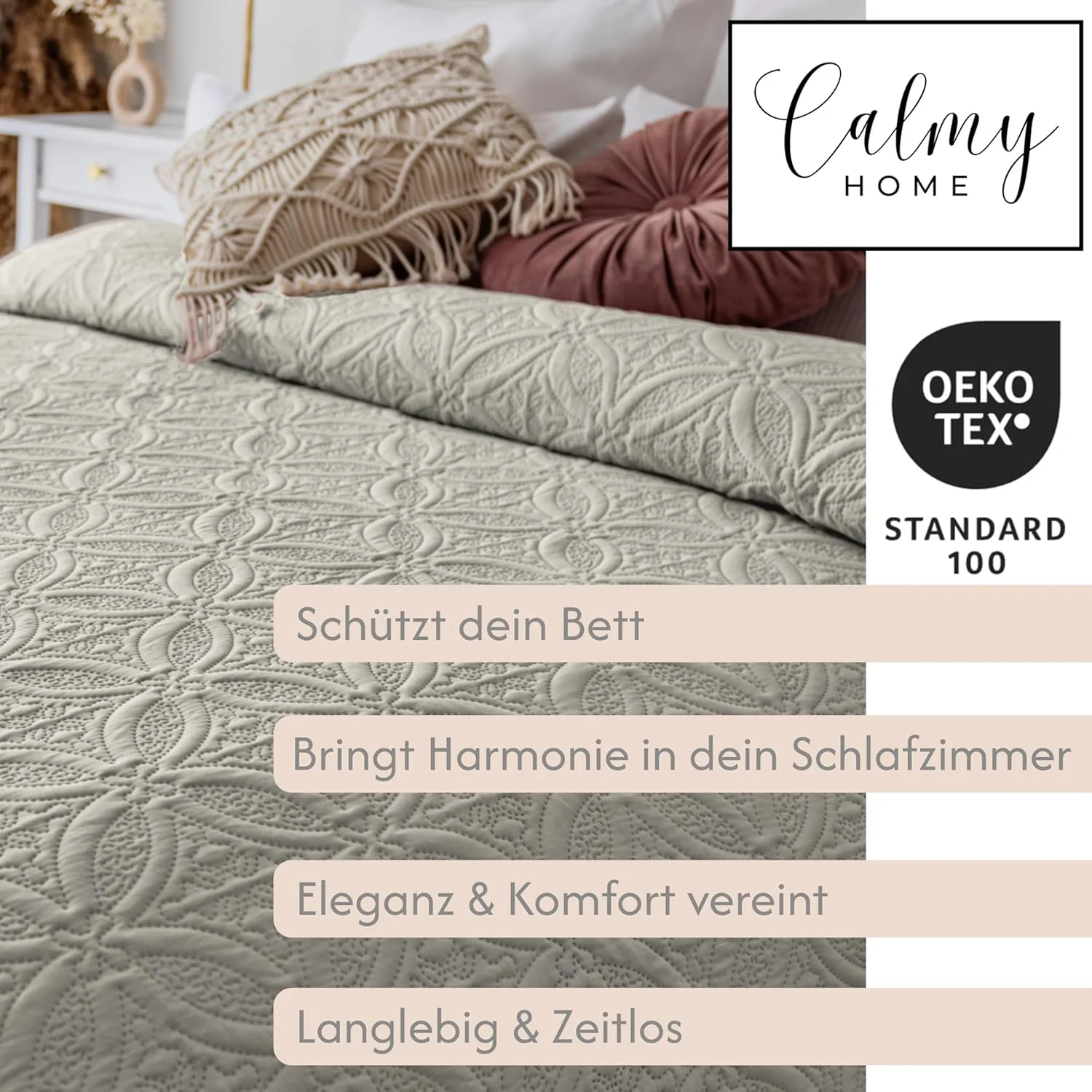 رو تختی کلمی هوم 240 در 260 سانتی متر، رنگ بژ، رو انداز تخت، رو انداز مبل، پتوی مبل، پتوی رو تختی، روکش تخت، پتوی XXL، رو تختی لحافی، لحاف رو تختی