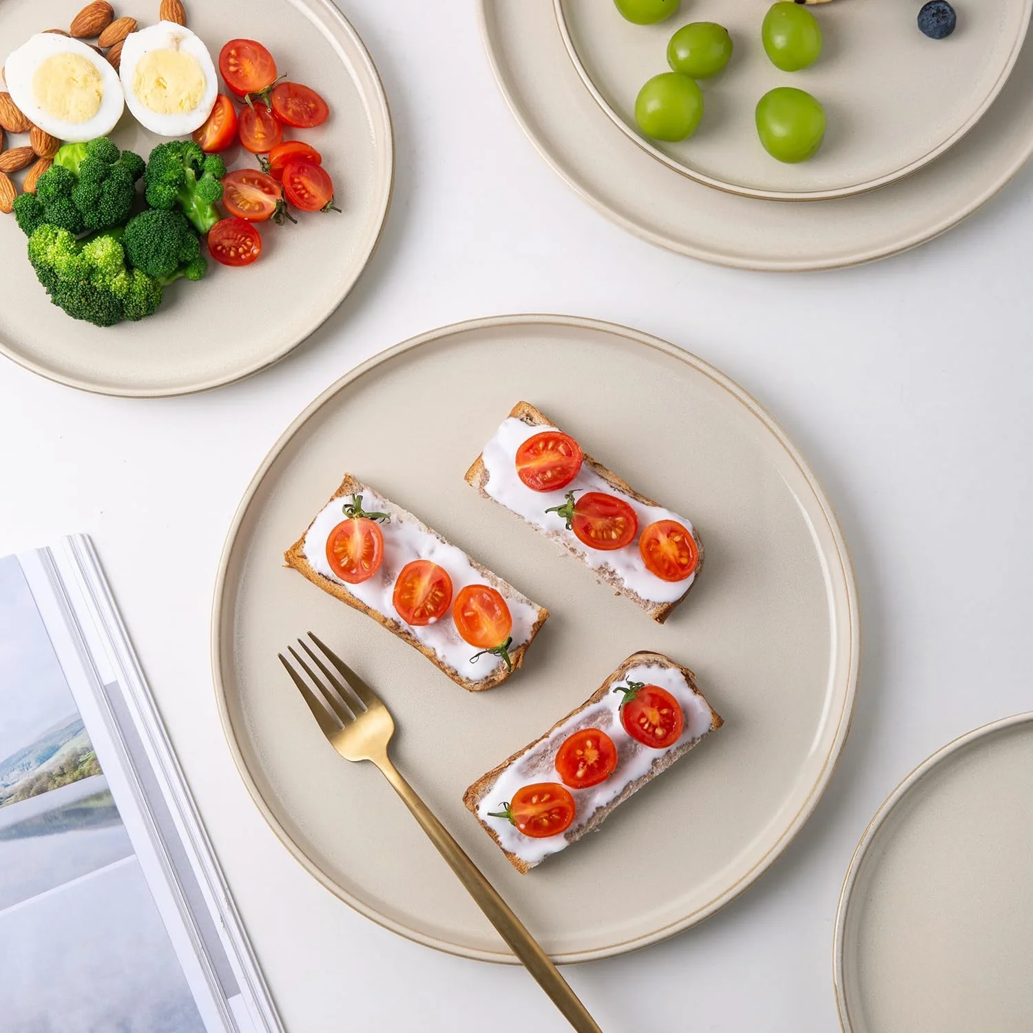 سرویس ظروف غذاخوری سنگی AmorArc برای 4 نفر، ست بشقاب و کاسه سرامیکی گرد با لعاب واکنشگرا، بسیار مقاوم در برابر خراش | قابل شستشو در ماشین ظرفشویی و استفاده در مایکروویو، مناسب برای 4 نفر (12 تکه) سرویس ظروف غذاخوری سنگی AmorArc برای 4 نفر، ست بشقاب و کاسه سرامیکی گرد با لعاب واکنشگرا، بسیار مقاوم در برابر خراش | قابل شستشو در ماشین ظرفشویی و استفاده در مایکروویو، مناسب برای 4 نفر (12 تکه)