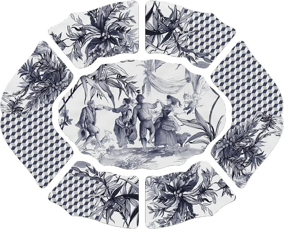 ست پیش غذای 7 تکه ملامینه باچی میلانو مدل ورسای، 60x50 سانتی متر - طراحی شطرنجی و گلدار ظریف، سینی سرو سبک و بادوام مناسب اسنک و تاپاس، الهام گرفته از فرانسه ست پیش غذای 7 تکه ملامینه باچی میلانو مدل ورسای، 60x50 سانتی متر - طراحی شطرنجی و گلدار ظریف، سینی سرو سبک و بادوام مناسب اسنک و تاپاس، الهام گرفته از فرانسه