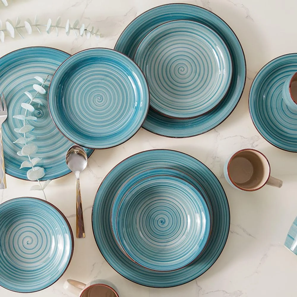 سرویس غذاخوری 16 پارچه سنگی آپولو با طراحی دستی - ظروف غذاخوری هنری و بادوام شامل بشقاب، کاسه و لیوان، مناسب برای وعده های غذایی خانوادگی، مهمانی ها، رستوران ها و استفاده روزمره سرویس غذاخوری 16 پارچه سنگی آپولو با طراحی دستی - ظروف غذاخوری هنری و بادوام شامل بشقاب، کاسه و لیوان، مناسب برای وعده های غذایی خانوادگی، مهمانی ها، رستوران ها و استفاده روزمره