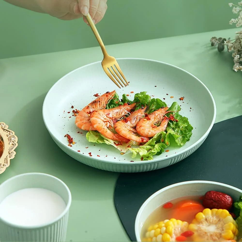 بسته 6 عددی بشقاب های 9 اینچی سبک وزن از جنس کاه گندم آیویکو، ست بشقاب های نشکن و گود، بشقاب های پلاستیکی قابل استفاده مجدد، ست ظروف غذاخوری رنگارنگ، قابل استفاده در مایکروویو و ماشین ظرفشویی، فاقد BPA و سالم بسته 6 عددی بشقاب های 9 اینچی سبک وزن از جنس کاه گندم آیویکو، ست بشقاب های نشکن و گود، بشقاب های پلاستیکی قابل استفاده مجدد، ست ظروف غذاخوری رنگارنگ، قابل استفاده در مایکروویو و ماشین ظرفشویی، فاقد BPA و سالم