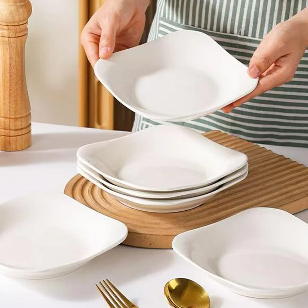 ست ظروف غذاخوری سرامیکی، ست 6 عددی کاسه پاستا سفید ساده، کاسه های بزرگ سالاد، ست کاسه های سرو پیش غذا مدرن قابل چیدن، کاسه های سس خوری با قابلیت تمیز کردن آسان (مربع 7.5 اینچی) ست ظروف غذاخوری سرامیکی، ست 6 عددی کاسه پاستا سفید ساده، کاسه های بزرگ سالاد، ست کاسه های سرو پیش غذا مدرن قابل چیدن، کاسه های سس خوری با قابلیت تمیز کردن آسان (مربع 7.5 اینچی)