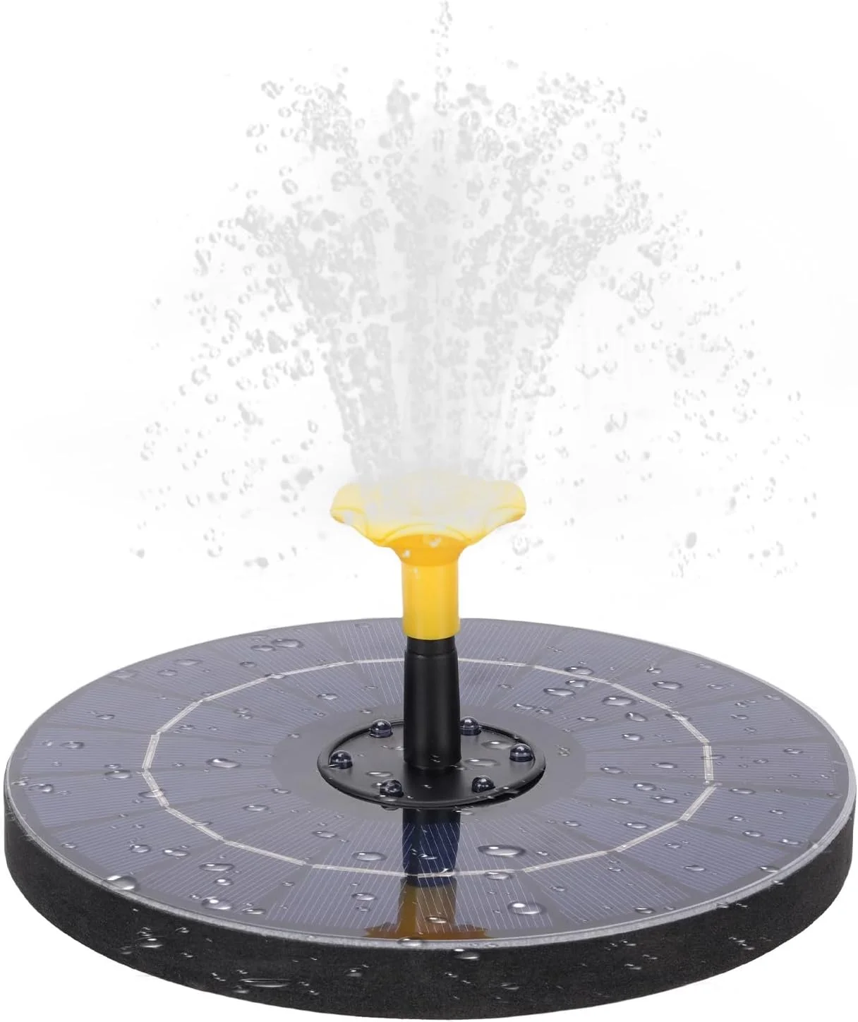 فواره آبنما خورشیدی مورلیان با چراغ های ال ای دی رنگی و 6 نازل برای حوضچه باغ (مشکی)