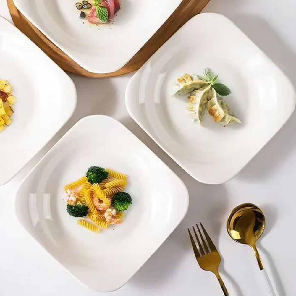 ست ظروف غذاخوری سرامیکی، ست 6 عددی کاسه پاستا سفید ساده، کاسه های بزرگ سالاد، ست کاسه های سرو پیش غذا مدرن قابل چیدن، کاسه های سس خوری با قابلیت تمیز کردن آسان (مربع 7.5 اینچی) ست ظروف غذاخوری سرامیکی، ست 6 عددی کاسه پاستا سفید ساده، کاسه های بزرگ سالاد، ست کاسه های سرو پیش غذا مدرن قابل چیدن، کاسه های سس خوری با قابلیت تمیز کردن آسان (مربع 7.5 اینچی)