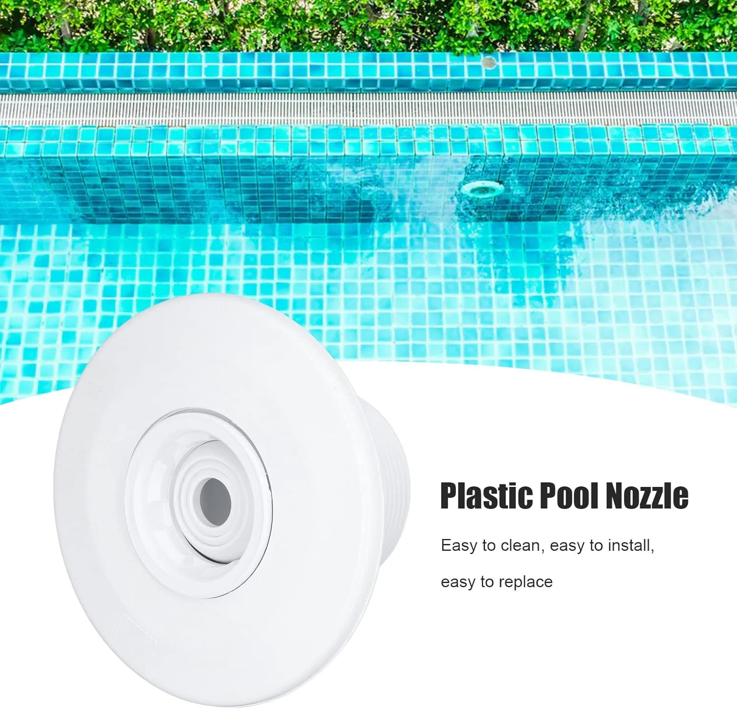 نازل استخر با رزوه خارجی G2، خروجی آب چرخشی 360 درجه برای اسپا، جت پلاستیکی بادوام با نصب آسان و پنل جداشدنی برای لوازم جانبی ماساژ