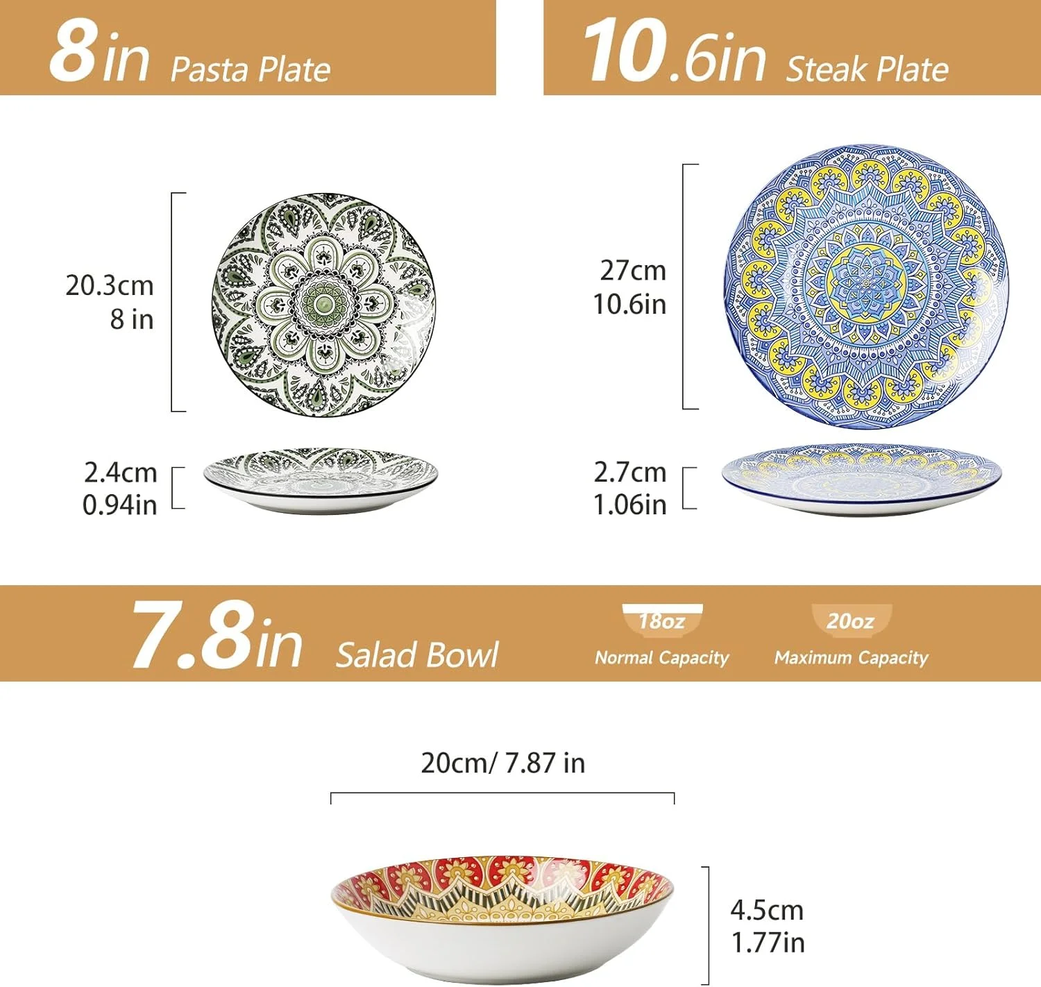 سرویس ظروف غذاخوری سرامیکی 12 پارچه، شامل بشقاب، کاسه پاستا، کاسه غلات، ست ظروف با لعاب واکنشگرا، ظروف سنگی مدرن با رنگهای بوهمی سرویس ظروف غذاخوری سرامیکی 12 پارچه، شامل بشقاب، کاسه پاستا، کاسه غلات، ست ظروف با لعاب واکنشگرا، ظروف سنگی مدرن با رنگهای بوهمی