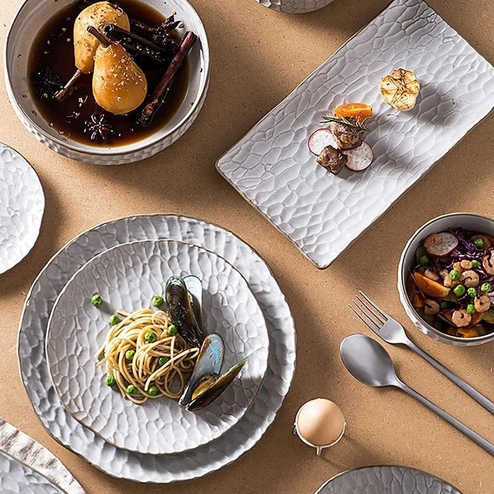 سرویس ظروف غذاخوری سرامیکی، 15 تکه بشقاب و کاسه مشکی مات رترو - سرویس غذاخوری لبه نامنظم ژاپنی، مناسب برای 4 نفر، مشکی سرویس ظروف غذاخوری سرامیکی، 15 تکه بشقاب و کاسه مشکی مات رترو - سرویس غذاخوری لبه نامنظم ژاپنی، مناسب برای 4 نفر، مشکی