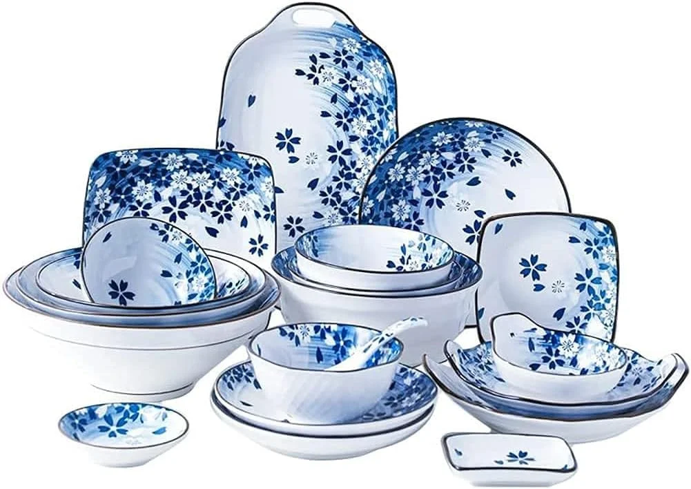 سرویس ظروف سرامیکی، ست بشقاب و کاسه | ست 56 پارچه بشقاب غذاخوری ساده نوردیک - بشقاب استیک آبی برای مهمانی خانوادگی و هدایای عروسی، آبی سرویس ظروف سرامیکی، ست بشقاب و کاسه | ست 56 پارچه بشقاب غذاخوری ساده نوردیک - بشقاب استیک آبی برای مهمانی خانوادگی و هدایای عروسی، آبی