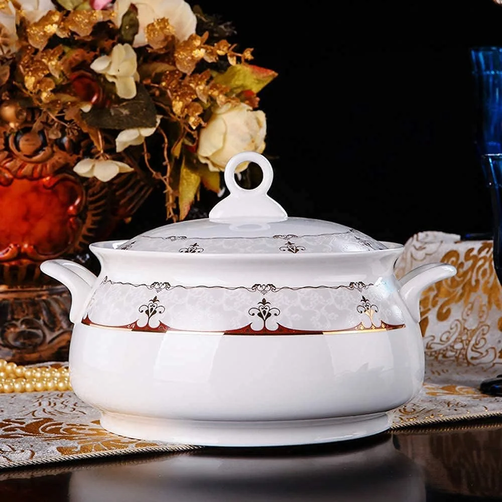 سرویس ظروف غذاخوری سرامیکی، ست 56 پارچه لوکس چینی استخوانی / ست ترکیبی ظروف چینی - ست بشقاب و کاسه برای عروسی سرویس ظروف غذاخوری سرامیکی، ست 56 پارچه لوکس چینی استخوانی / ست ترکیبی ظروف چینی - ست بشقاب و کاسه برای عروسی