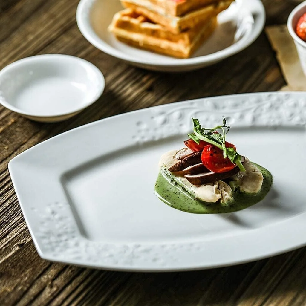 سرویس ظروف غذاخوری سرامیکی، کاسه/بشقاب/پلیت | ست ۴۴ پارچه ظروف غذاخوری با طرح برجسته سفید - مناسب مهمانی های خانوادگی و رستوران سرویس ظروف غذاخوری سرامیکی، کاسه/بشقاب/پلیت | ست ۴۴ پارچه ظروف غذاخوری با طرح برجسته سفید - مناسب مهمانی های خانوادگی و رستوران