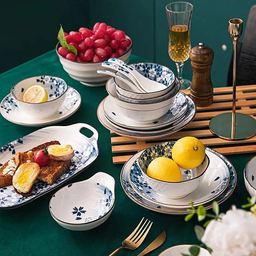 سرویس ظروف سرامیکی، ست بشقاب و کاسه | ست 56 پارچه بشقاب غذاخوری ساده نوردیک - بشقاب استیک آبی برای مهمانی خانوادگی و هدایای عروسی، آبی سرویس ظروف سرامیکی، ست بشقاب و کاسه | ست 56 پارچه بشقاب غذاخوری ساده نوردیک - بشقاب استیک آبی برای مهمانی خانوادگی و هدایای عروسی، آبی