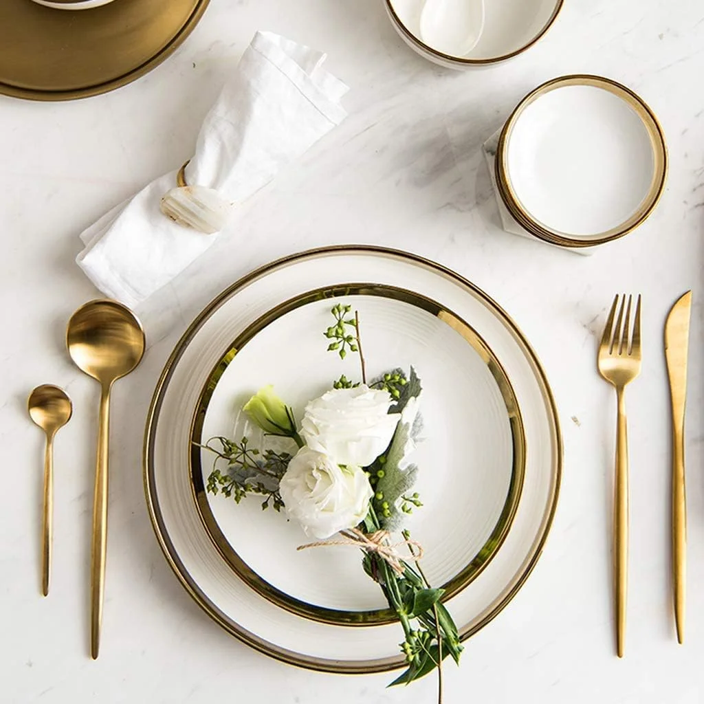 بشقاب شام بشقاب شام سرامیک ست های غذاخوری ست ظروف چینی لوکس Phnom Penh | کاسه غلات و قاشق و بشقاب برای هدایای عروسی، بشقاب شام بشقاب شام سرامیک ست های غذاخوری ست ظروف چینی لوکس Phnom Penh | کاسه غلات و قاشق و بشقاب برای هدایای عروسی،