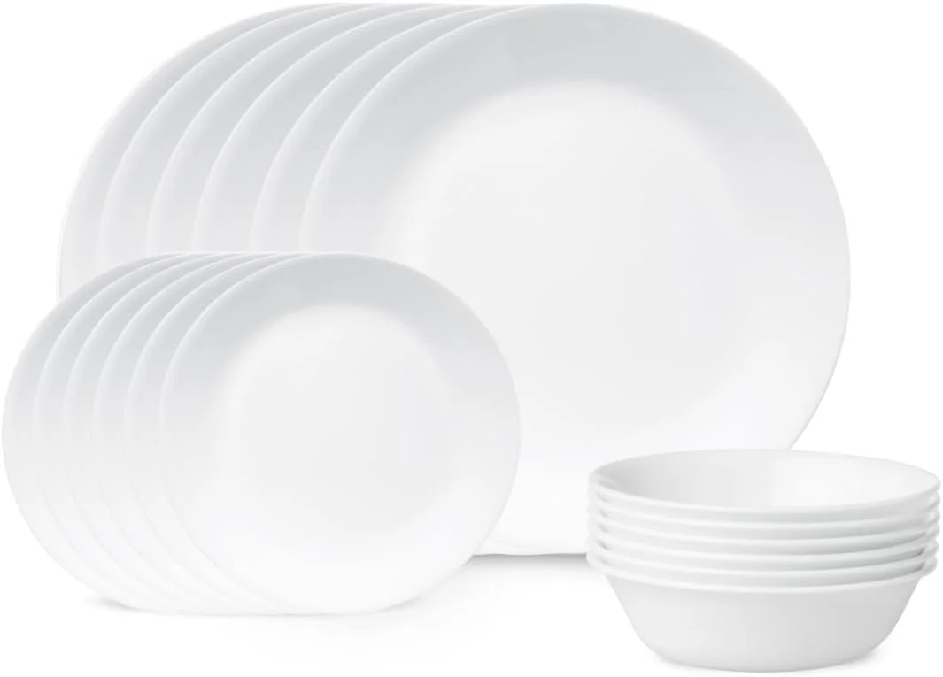 سرویس غذاخوری 18 پارچه Corelle Livingware مدل 1088609، Winter Frost White، مناسب برای 6 نفر سرویس غذاخوری 18 پارچه Corelle Livingware مدل 1088609، Winter Frost White، مناسب برای 6 نفر