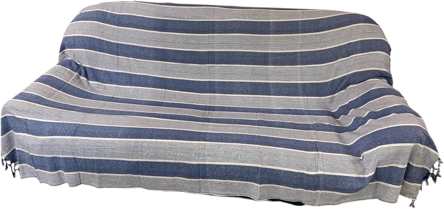 رو تختی چند منظوره سائوتی 220 در 240 سانتی متر پنبه ای (آبی)