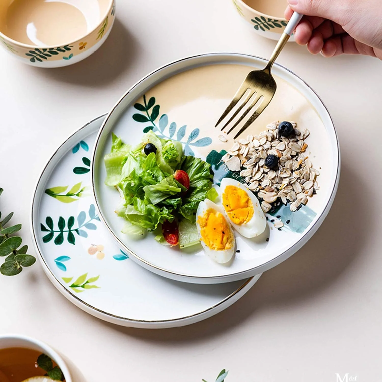 ست ظروف غذاخوری خلاقانه آشپزخانه، ست 4 تکه بشقاب سرامیکی، بشقاب، کاسه، لیوان، برای 1 نفر، ست ظروف خانگی شخصی ست ظروف غذاخوری خلاقانه آشپزخانه، ست 4 تکه بشقاب سرامیکی، بشقاب، کاسه، لیوان، برای 1 نفر، ست ظروف خانگی شخصی