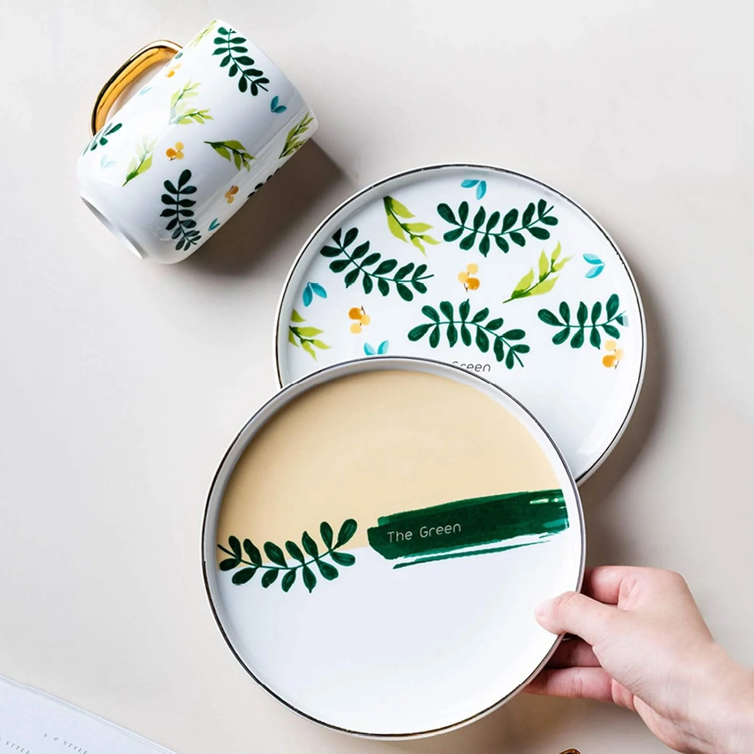 ست ظروف غذاخوری خلاقانه آشپزخانه، ست 4 تکه بشقاب سرامیکی، بشقاب، کاسه، لیوان، برای 1 نفر، ست ظروف خانگی شخصی ست ظروف غذاخوری خلاقانه آشپزخانه، ست 4 تکه بشقاب سرامیکی، بشقاب، کاسه، لیوان، برای 1 نفر، ست ظروف خانگی شخصی