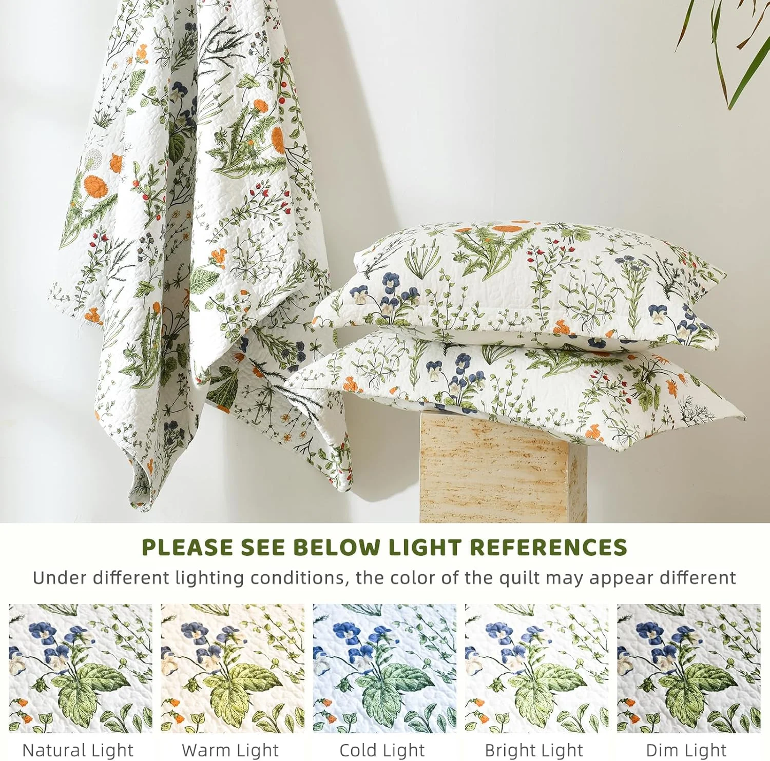 ست روتختی لحاف دار طرح گل کینگ Sanracie 100% پنبه، طرح گیاهی گل های زرد، روتختی گلدار سبز چاپ شده برای تمام فصل ها، ست لحاف سبک و قابل تنفس کینگ 3 تکه ست روتختی لحاف دار طرح گل کینگ Sanracie 100% پنبه، طرح گیاهی گل های زرد، روتختی گلدار سبز چاپ شده برای تمام فصل ها، ست لحاف سبک و قابل تنفس کینگ 3 تکه