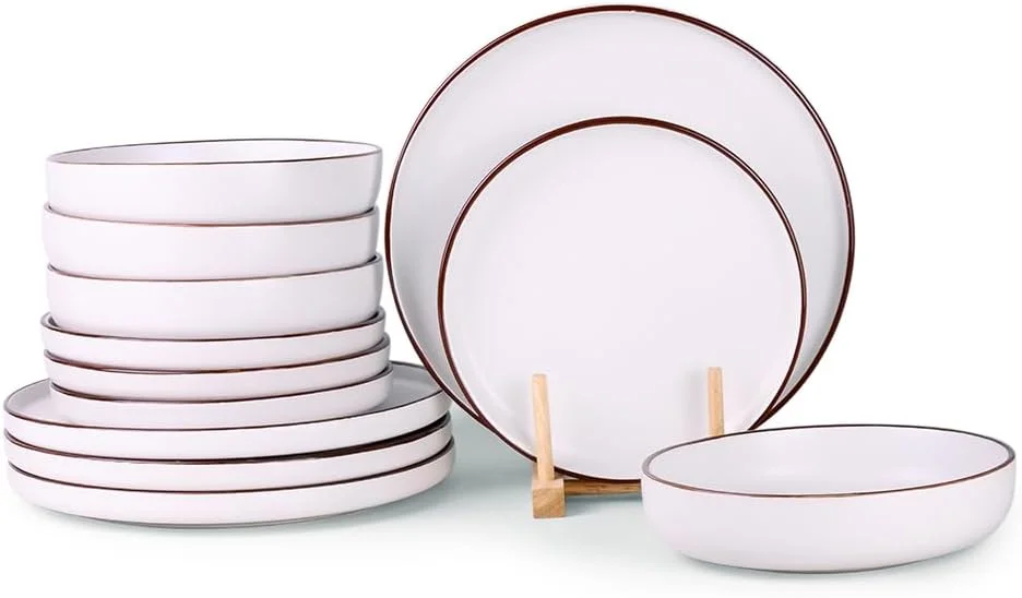 سرویس غذاخوری 12 پارچه سرامیکی Cuisine Art IRA - کرم و آبی، شامل 4 بشقاب غذاخوری (26.7 سانتی متر)، 4 بشقاب پیش دستی (20.3 سانتی متر)، 4 کاسه (20.3 سانتی متر)، ظروف غذاخوری شیک و بادوام سرویس غذاخوری 12 پارچه سرامیکی Cuisine Art IRA - کرم و آبی، شامل 4 بشقاب غذاخوری (26.7 سانتی متر)، 4 بشقاب پیش دستی (20.3 سانتی متر)، 4 کاسه (20.3 سانتی متر)، ظروف غذاخوری شیک و بادوام