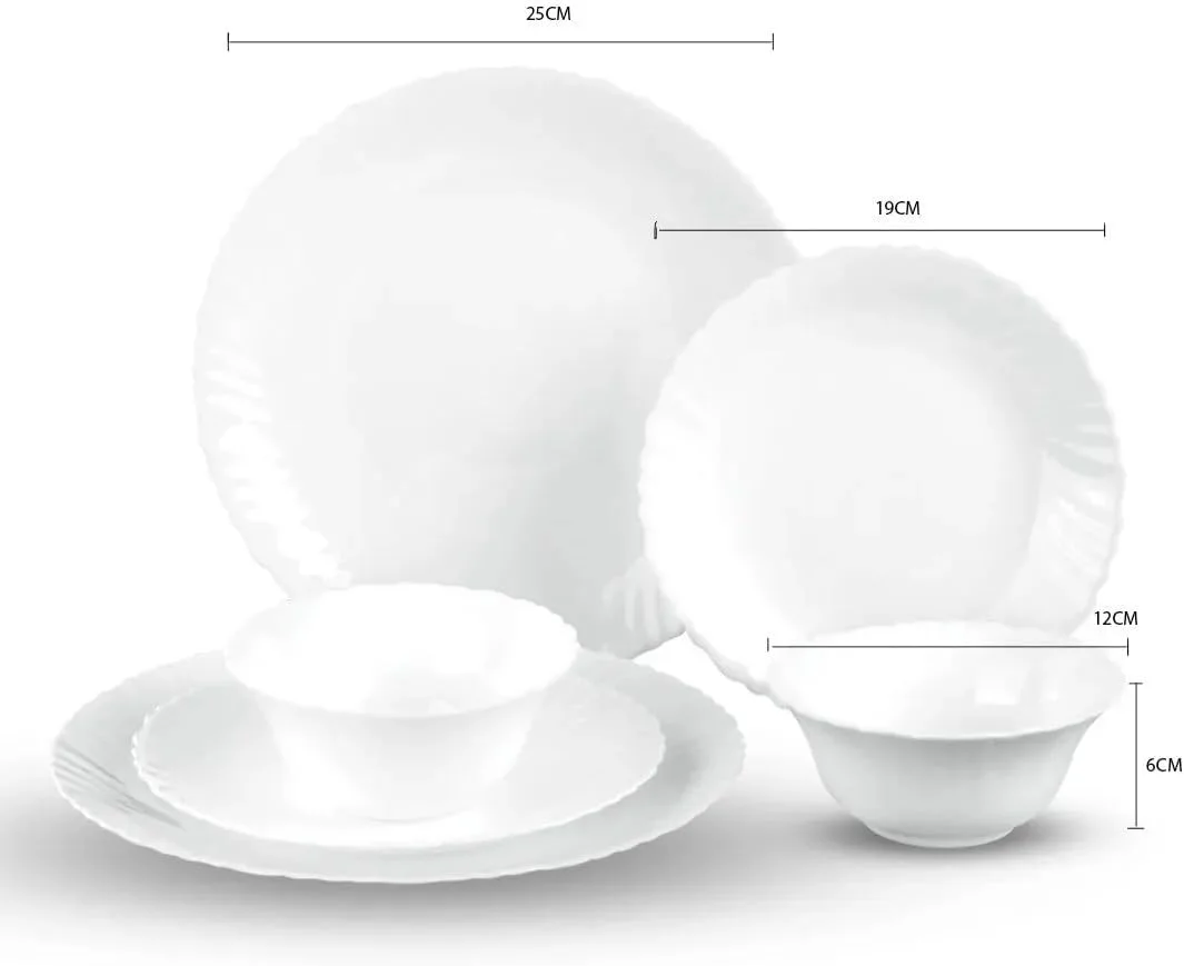 مجموعه ظروف غذاخوری اپال Cuisine Art - ست 12 تکه سفید نفیس | بشقاب غذاخوری 10 اینچی x 4 | بشقاب دسر 7.5 اینچی x 4 | کاسه 5 اینچی x 4 مجموعه ظروف غذاخوری اپال Cuisine Art - ست 12 تکه سفید نفیس | بشقاب غذاخوری 10 اینچی x 4 | بشقاب دسر 7.5 اینچی x 4 | کاسه 5 اینچی x 4