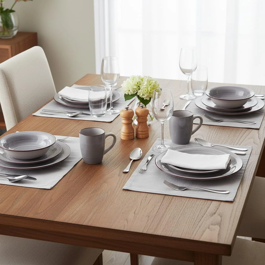 سرویس غذاخوری 16 پارچه سنگی طرح کیهان Cuisine Art - خاکستری روشن | 4 بشقاب غذاخوری (10.5 اینچ)، 4 بشقاب دسر (7.5 اینچ)، 4 کاسه سوپ (7 اینچ)، 4 لیوان (9 اونس) ظروف غذاخوری شیک و بادوام برای خانه و آشپزخانه سرویس غذاخوری 16 پارچه سنگی طرح کیهان Cuisine Art - خاکستری روشن | 4 بشقاب غذاخوری (10.5 اینچ)، 4 بشقاب دسر (7.5 اینچ)، 4 کاسه سوپ (7 اینچ)، 4 لیوان (9 اونس) ظروف غذاخوری شیک و بادوام برای خانه و آشپزخانه