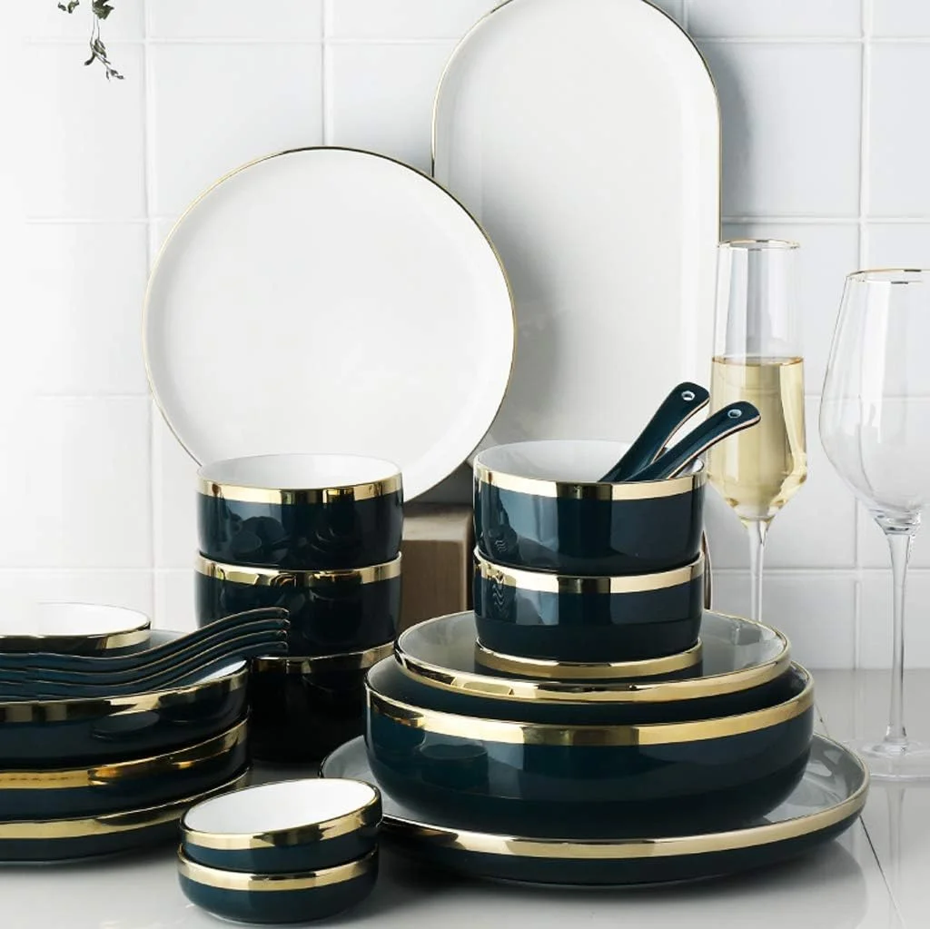 سرویس غذاخوری، سرویس غذاخوری سرامیکی، ست ترکیبی 23 تکه фарфоровый سبز تیره Phnom Penh شامل بشقاب/کاسه/قاشق - سرویس غذاخوری به سبک اروپایی برای رستوران سرویس غذاخوری، سرویس غذاخوری سرامیکی، ست ترکیبی 23 تکه фарфоровый سبز تیره Phnom Penh شامل بشقاب/کاسه/قاشق - سرویس غذاخوری به سبک اروپایی برای رستوران