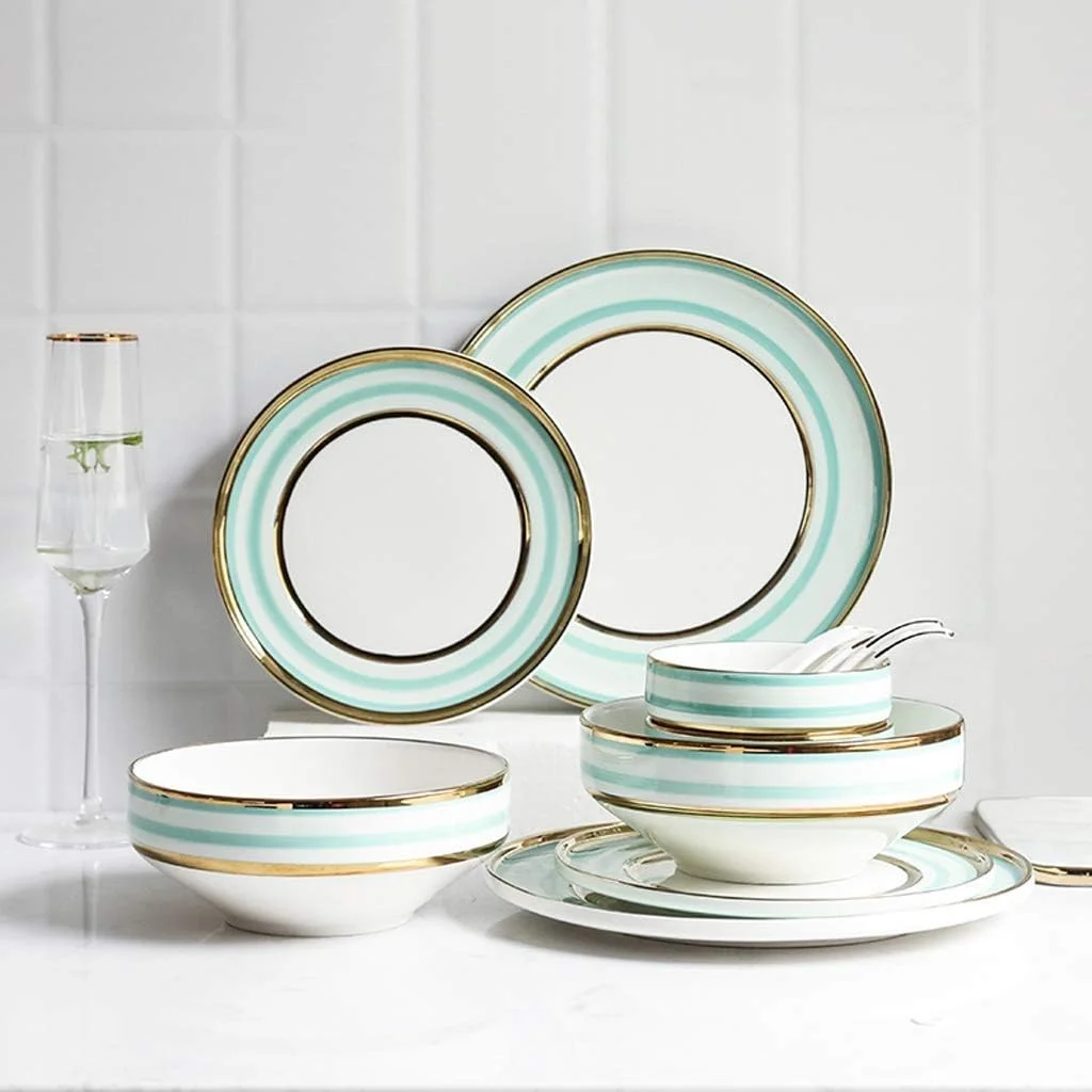 ست ظروف شام خوری سرامیکی خلاقانه 15 تکه، سبک لوکس نوردی، ست ترکیبی چینی - کاسه/بشقاب/قاشق | ظروف غذاخوری خط گرد پنوم پن ست ظروف شام خوری سرامیکی خلاقانه 15 تکه، سبک لوکس نوردی، ست ترکیبی چینی - کاسه/بشقاب/قاشق | ظروف غذاخوری خط گرد پنوم پن