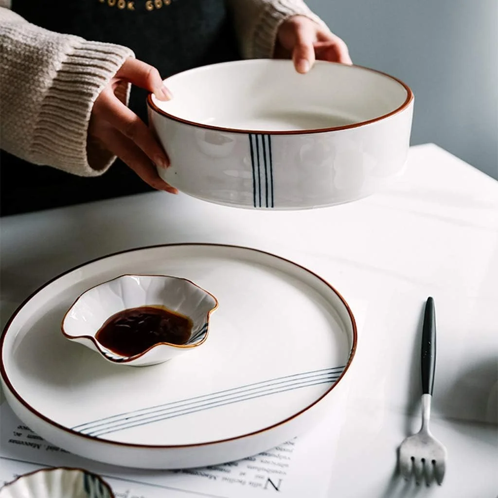 سرویس غذاخوری، سرویس غذاخوری سرامیکی، ست ترکیبی 34 تکه ظروف چینی به سبک نوردیک شامل بشقاب/کاسه/قاشق - ست ظروف غذاخوری برای هدیه خانه نویی رستوران سرویس غذاخوری، سرویس غذاخوری سرامیکی، ست ترکیبی 34 تکه ظروف چینی به سبک نوردیک شامل بشقاب/کاسه/قاشق - ست ظروف غذاخوری برای هدیه خانه نویی رستوران