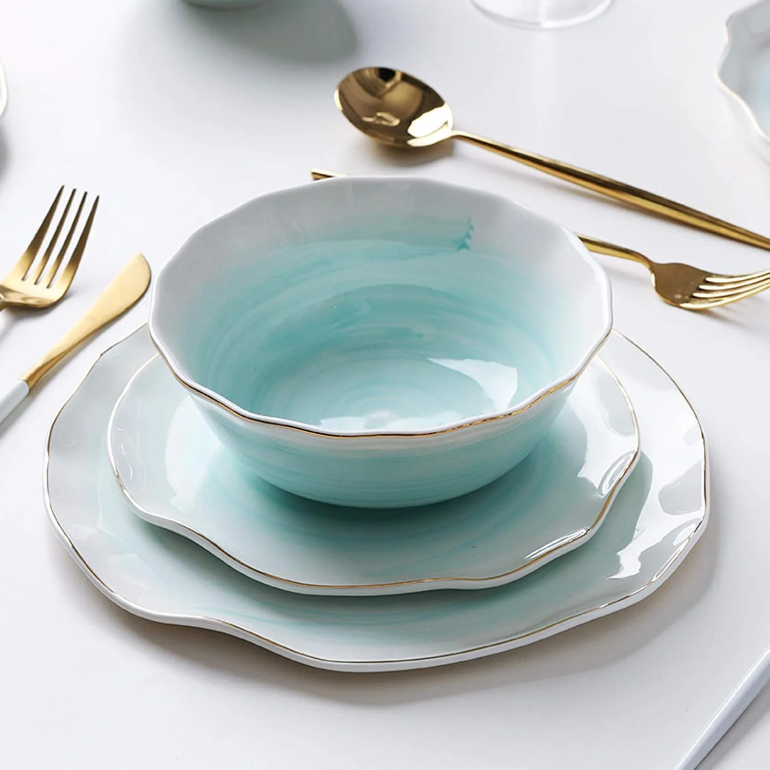 سرویس غذاخوری، سرویس ظروف سرامیکی، سرویس غذاخوری چینی به سبک نوردیک 32 پارچه | کاسه غلات لبه نامنظم و ست بشقاب استیک سرویس غذاخوری، سرویس ظروف سرامیکی، سرویس غذاخوری چینی به سبک نوردیک 32 پارچه | کاسه غلات لبه نامنظم و ست بشقاب استیک