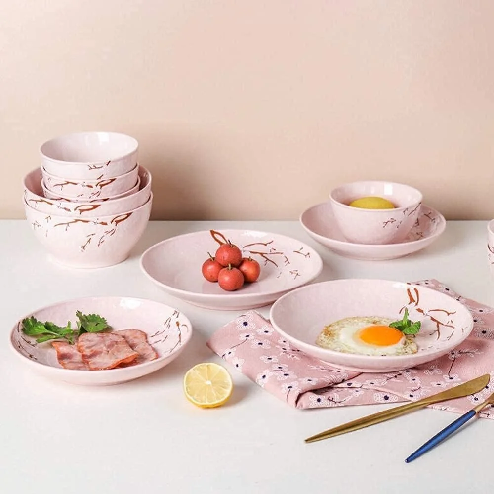 ست ظروف شام لوکس برای مهمانی یا مراسم، ست 18 پارچه ظروف غذاخوری - ست آشپزخانه سرامیکی - 8 کاسه، 4 بشقاب خورشت خوری و 6 قاشق غذاخوری - مهمانی خانوادگی رستوران ست ظروف شام لوکس برای مهمانی یا مراسم، ست 18 پارچه ظروف غذاخوری - ست آشپزخانه سرامیکی - 8 کاسه، 4 بشقاب خورشت خوری و 6 قاشق غذاخوری - مهمانی خانوادگی رستوران