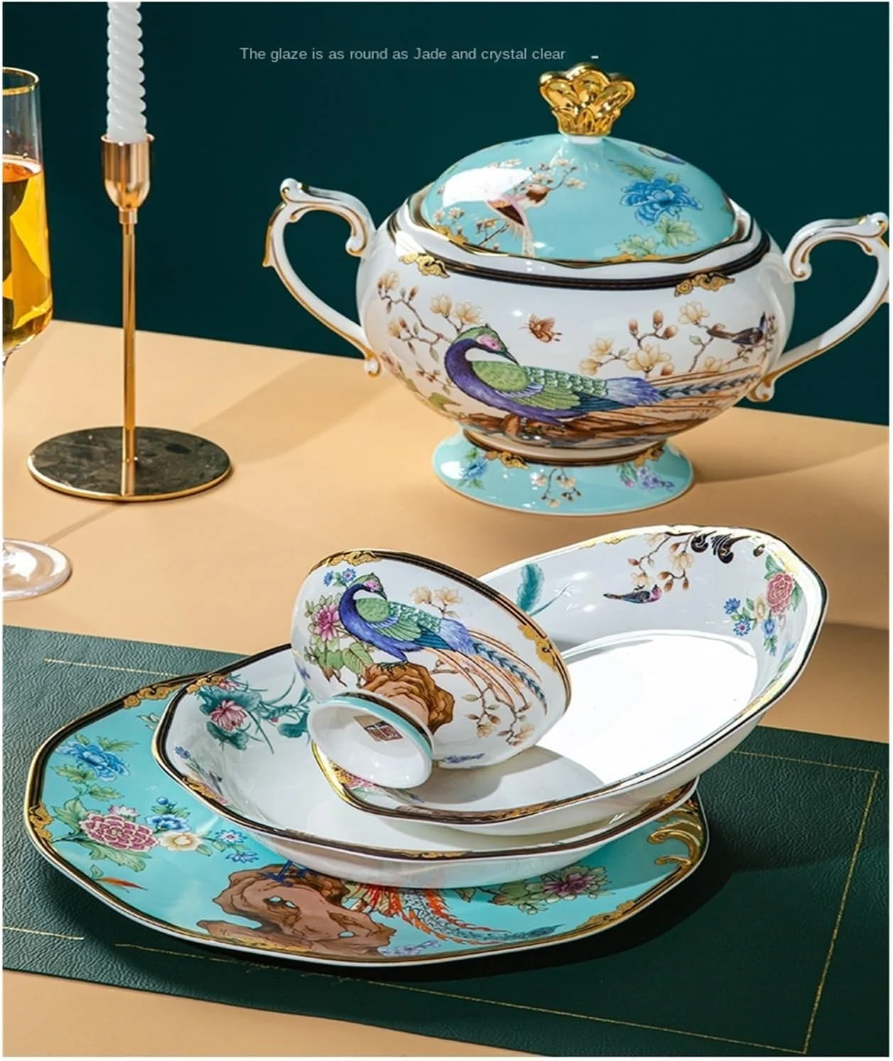 ست ظروف غذاخوری شامل کاسه و بشقاب، مناسب منزل، ساخته شده از چینی استخوانی، ست ظروف سرامیکی ست ظروف غذاخوری شامل کاسه و بشقاب، مناسب منزل، ساخته شده از چینی استخوانی، ست ظروف سرامیکی