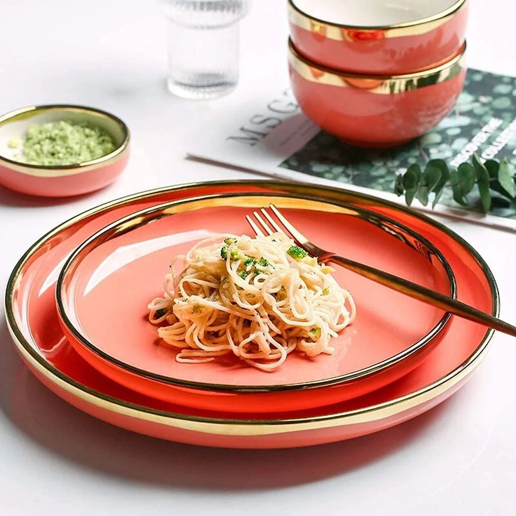 سرویس غذاخوری برای رستوران لوکس و خانه، سرویس های غذاخوری سرامیکی، بشقاب/کاسه/قاشق | ست ظروف غذاخوری ۲۶ تکه پنوم پن - ست ترکیبی چینی، قرمز سرویس غذاخوری برای رستوران لوکس و خانه، سرویس های غذاخوری سرامیکی، بشقاب/کاسه/قاشق | ست ظروف غذاخوری ۲۶ تکه پنوم پن - ست ترکیبی چینی، قرمز