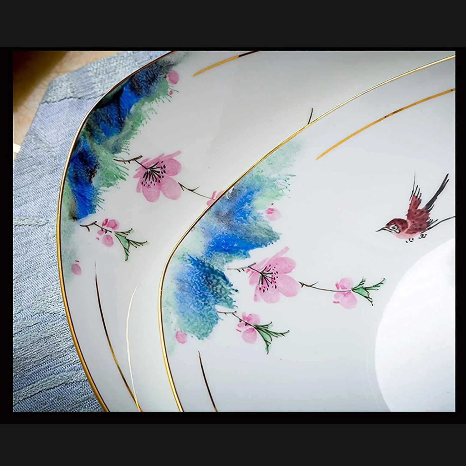 سرویس ظروف غذاخوری آشپزخانه، سرویس غذاخوری دکور خانواده، سرویس ظروف سرامیکی، ست ترکیبی قابلمه/بشقاب/کاسه سوپ | 50 تکه ظروف چینی استخوانی درجه یک سرویس ظروف غذاخوری آشپزخانه، سرویس غذاخوری دکور خانواده، سرویس ظروف سرامیکی، ست ترکیبی قابلمه/بشقاب/کاسه سوپ | 50 تکه ظروف چینی استخوانی درجه یک