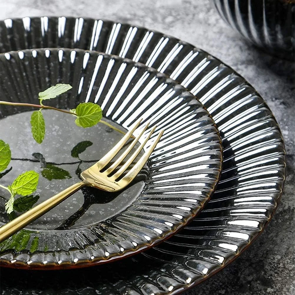 ست ظروف غذاخوری 14 تکه طرح قدیمی، ست ظروف سرامیکی با لعاب واکنشگرا، مجموعه کامل ظروف چینی شامل بشقاب، کاسه و لیوان ست ظروف غذاخوری 14 تکه طرح قدیمی، ست ظروف سرامیکی با لعاب واکنشگرا، مجموعه کامل ظروف چینی شامل بشقاب، کاسه و لیوان