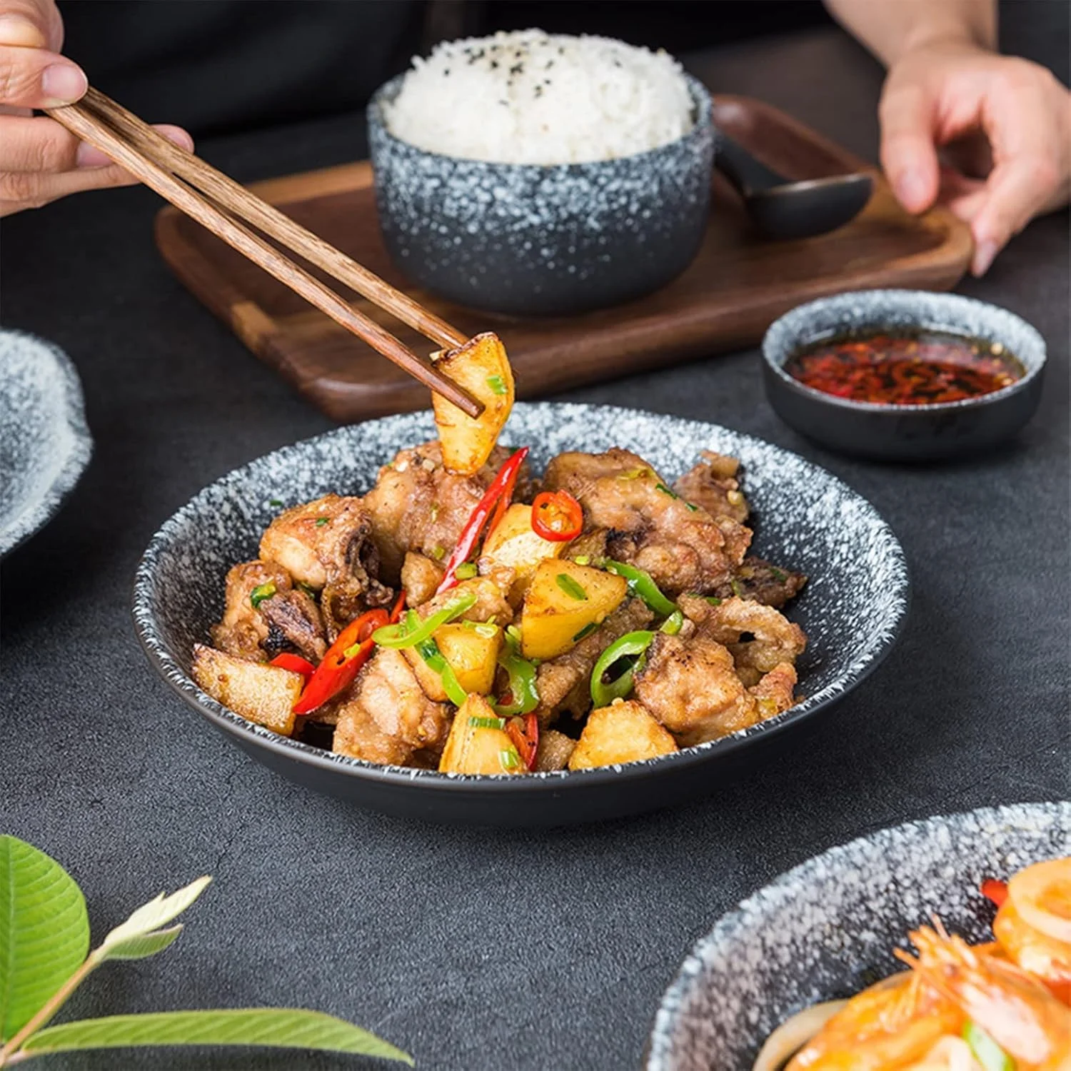 سرویس ظروف شام مهمانی، ست ظروف سرامیکی، ست بشقاب و کاسه | ست ترکیبی ظروف رترو 45 تکه، ست ظروف سنگی سرویس ظروف شام مهمانی، ست ظروف سرامیکی، ست بشقاب و کاسه | ست ترکیبی ظروف رترو 45 تکه، ست ظروف سنگی