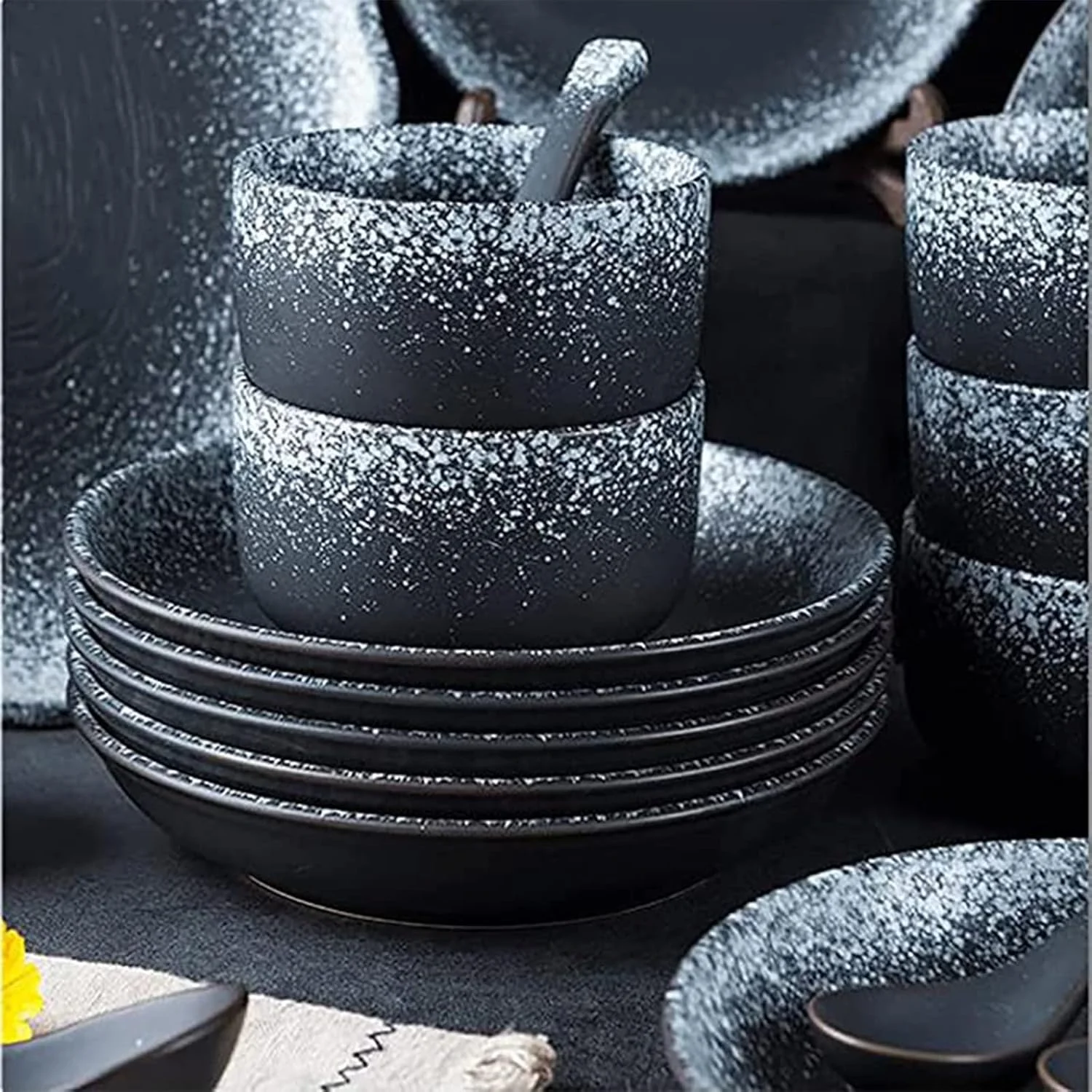 سرویس ظروف شام مهمانی، ست ظروف سرامیکی، ست بشقاب و کاسه | ست ترکیبی ظروف رترو 45 تکه، ست ظروف سنگی سرویس ظروف شام مهمانی، ست ظروف سرامیکی، ست بشقاب و کاسه | ست ترکیبی ظروف رترو 45 تکه، ست ظروف سنگی