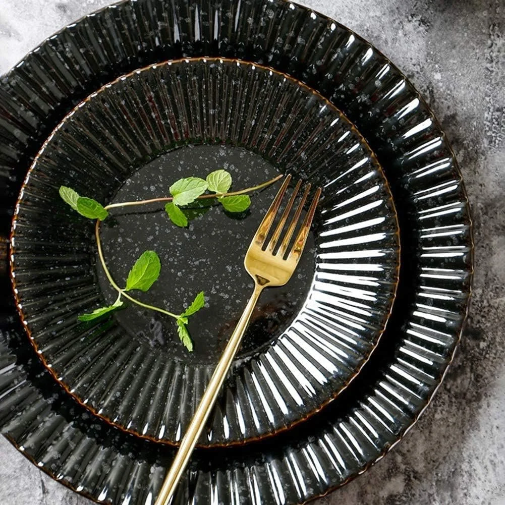 ست ظروف غذاخوری 14 تکه طرح قدیمی، ست ظروف سرامیکی با لعاب واکنشگرا، مجموعه کامل ظروف چینی شامل بشقاب، کاسه و لیوان ست ظروف غذاخوری 14 تکه طرح قدیمی، ست ظروف سرامیکی با لعاب واکنشگرا، مجموعه کامل ظروف چینی شامل بشقاب، کاسه و لیوان