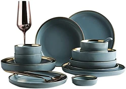 Dinnerware Set For Home Or Special Restaurant, 24, 32, 41 Pcs Ceramic Dinnerware Set Nordic Dark Green Bone China Tableware Creative European Ceramic Tableware, Dinnerware Set For Home Or Special Restaurant, 24, 32, 41 Pcs Ceramic Dinnerware Set Nordic Dark Green Bone China Tableware Creative European Ceramic Tableware,