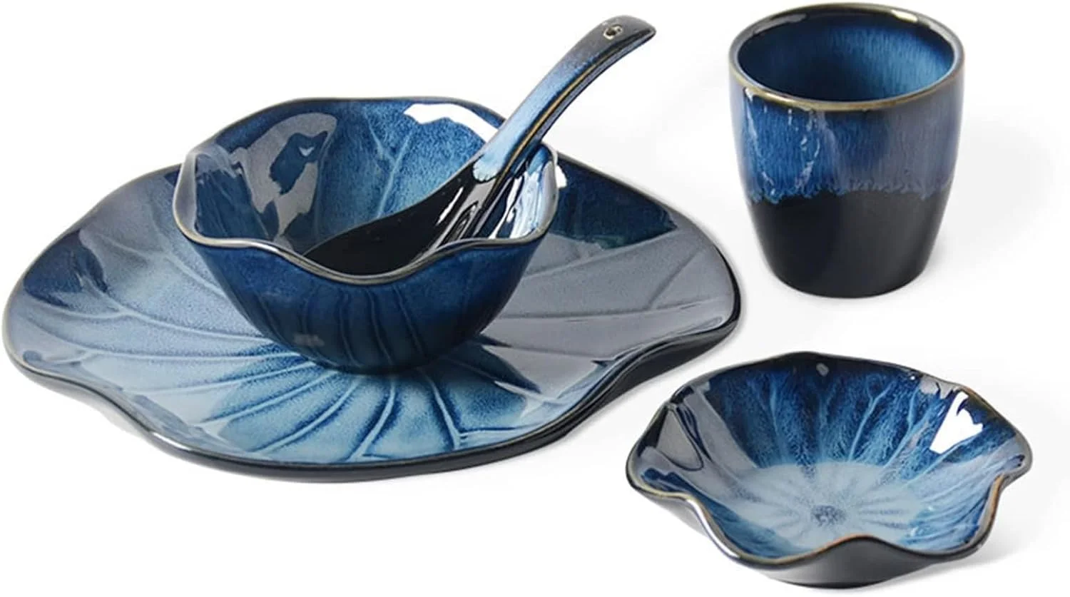 سرویس ظروف غذاخوری 20 پارچه برای 4 نفر، ظروف غذاخوری چینی، ست ظروف آشپزخانه - ست بشقاب و کاسه برای 4 نفر، لعاب واکنش گرا سرویس ظروف غذاخوری 20 پارچه برای 4 نفر، ظروف غذاخوری چینی، ست ظروف آشپزخانه - ست بشقاب و کاسه برای 4 نفر، لعاب واکنش گرا