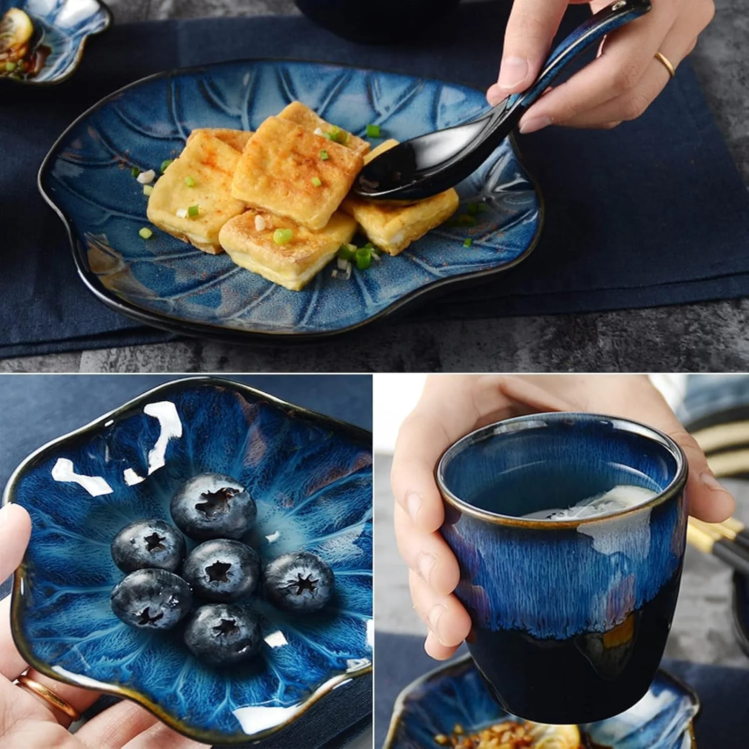 سرویس ظروف غذاخوری 20 پارچه برای 4 نفر، ظروف غذاخوری چینی، ست ظروف آشپزخانه - ست بشقاب و کاسه برای 4 نفر، لعاب واکنش گرا سرویس ظروف غذاخوری 20 پارچه برای 4 نفر، ظروف غذاخوری چینی، ست ظروف آشپزخانه - ست بشقاب و کاسه برای 4 نفر، لعاب واکنش گرا