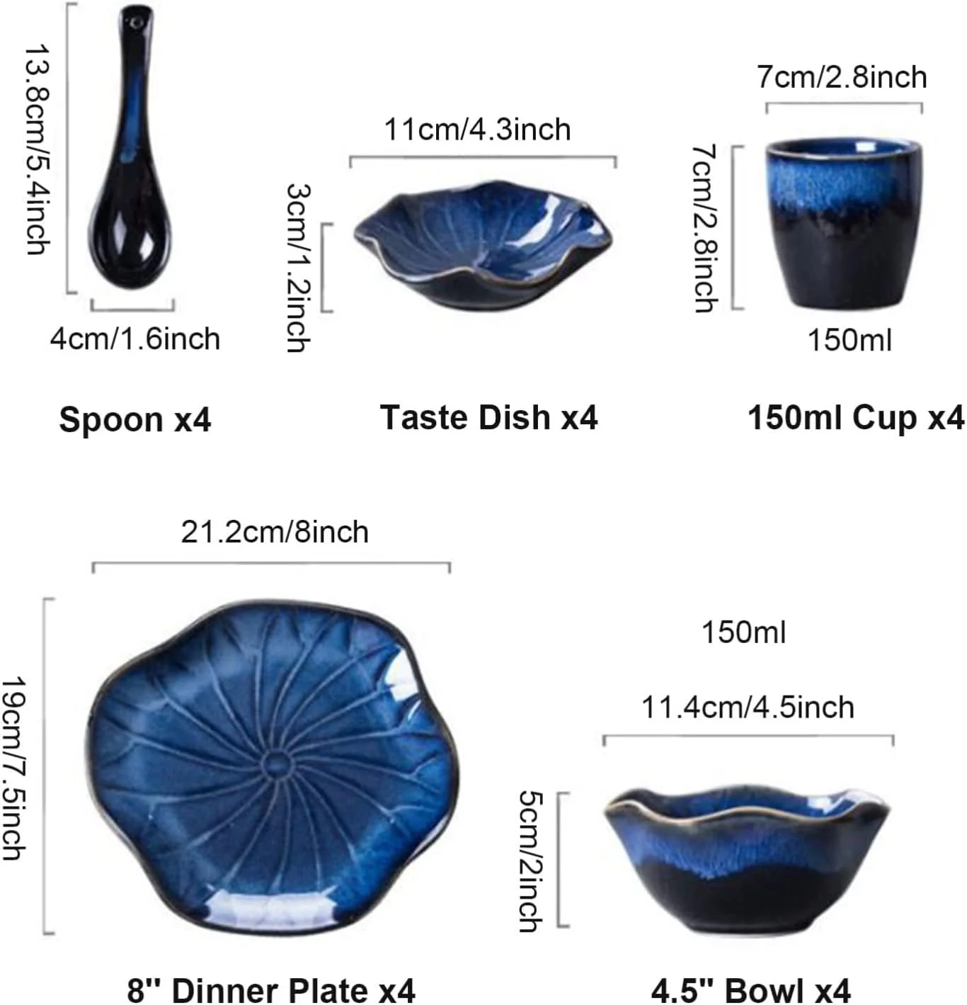 سرویس ظروف غذاخوری 20 پارچه برای 4 نفر، ظروف غذاخوری چینی، ست ظروف آشپزخانه - ست بشقاب و کاسه برای 4 نفر، لعاب واکنش گرا سرویس ظروف غذاخوری 20 پارچه برای 4 نفر، ظروف غذاخوری چینی، ست ظروف آشپزخانه - ست بشقاب و کاسه برای 4 نفر، لعاب واکنش گرا