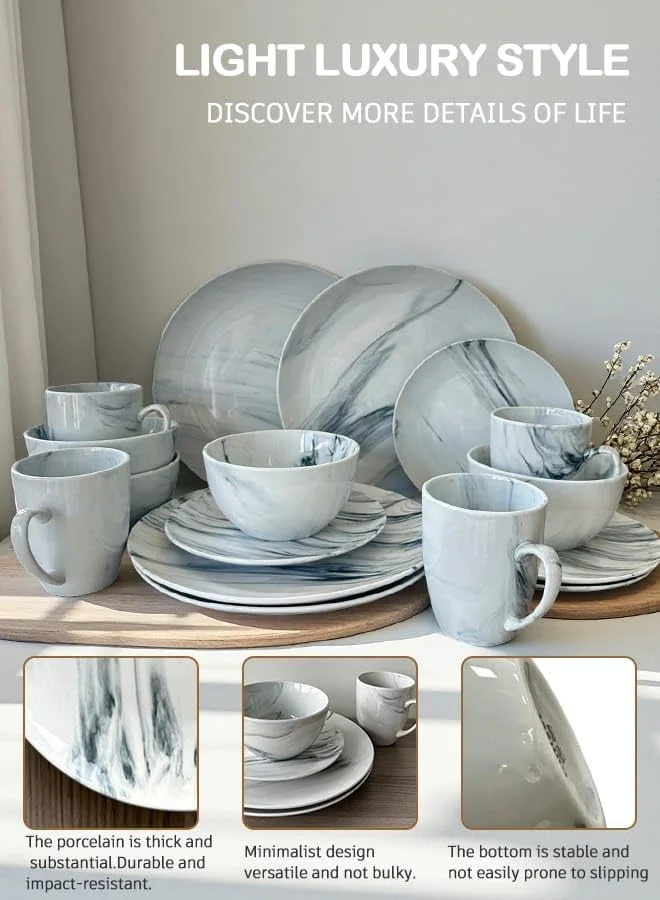 سرویس غذاخوری با طرح مرمر مدرن، بشقاب و فنجان سنگی، مجموعه ظروف چینی سرویس غذاخوری با طرح مرمر مدرن، بشقاب و فنجان سنگی، مجموعه ظروف چینی