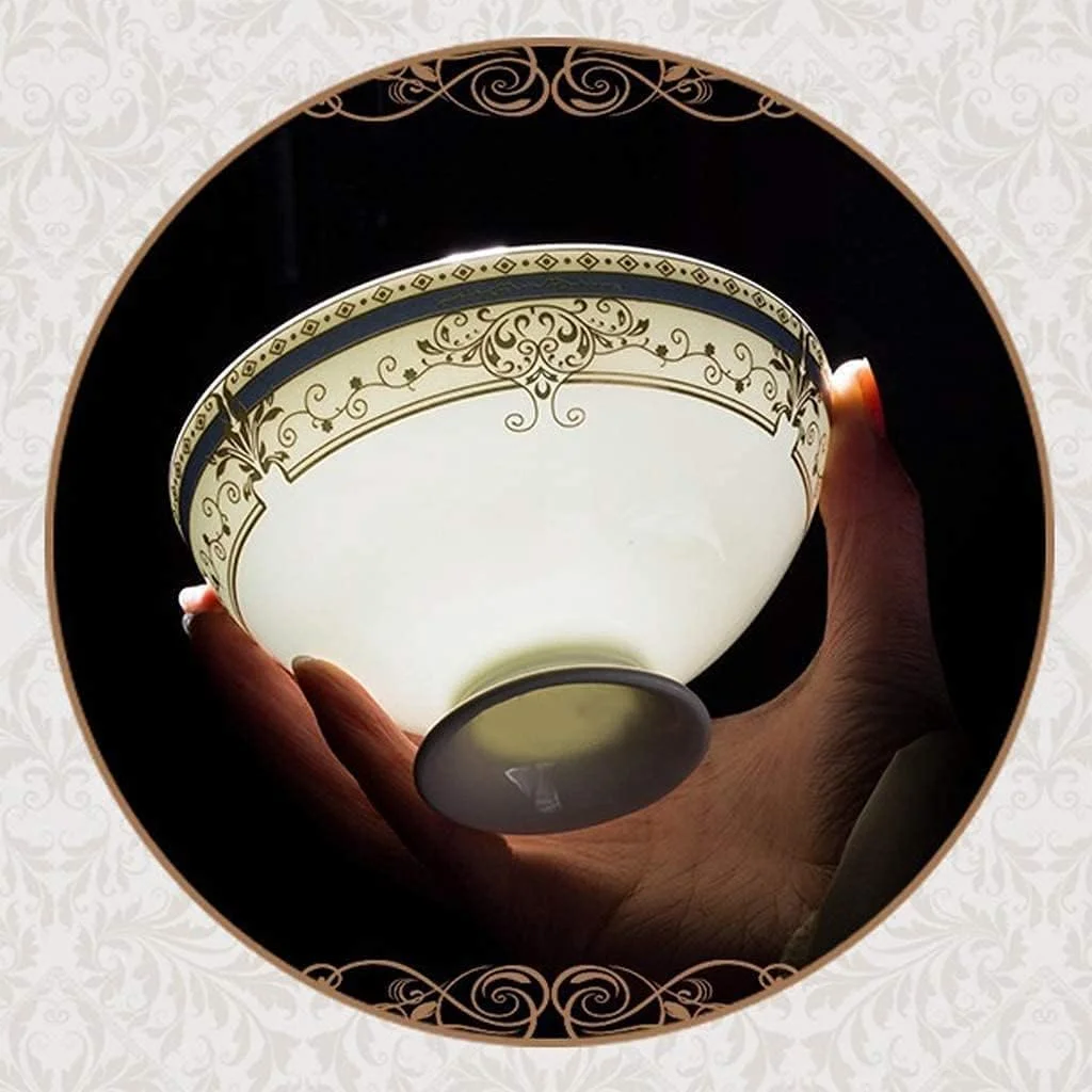 سرویس ظروف غذاخوری 48 پارچه سرامیکی، شامل کاسه/بشقاب/قابلمه سوپ/قاشق | سرویس غذاخوری، سبک نوردیک با حاشیه طلایی از جنس چینی سرویس ظروف غذاخوری 48 پارچه سرامیکی، شامل کاسه/بشقاب/قابلمه سوپ/قاشق | سرویس غذاخوری، سبک نوردیک با حاشیه طلایی از جنس چینی