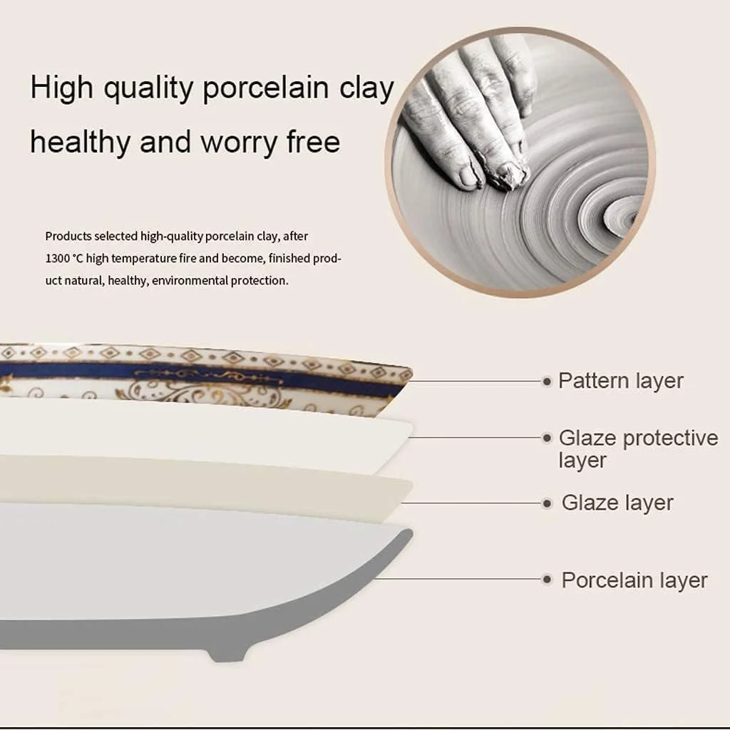 سرویس ظروف غذاخوری 48 پارچه سرامیکی، شامل کاسه/بشقاب/قابلمه سوپ/قاشق | سرویس غذاخوری، سبک نوردیک با حاشیه طلایی از جنس چینی سرویس ظروف غذاخوری 48 پارچه سرامیکی، شامل کاسه/بشقاب/قابلمه سوپ/قاشق | سرویس غذاخوری، سبک نوردیک با حاشیه طلایی از جنس چینی