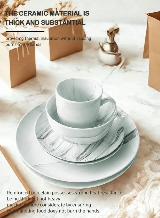 سرویس غذاخوری با طرح مرمر مدرن، بشقاب و فنجان سنگی، مجموعه ظروف چینی سرویس غذاخوری با طرح مرمر مدرن، بشقاب و فنجان سنگی، مجموعه ظروف چینی