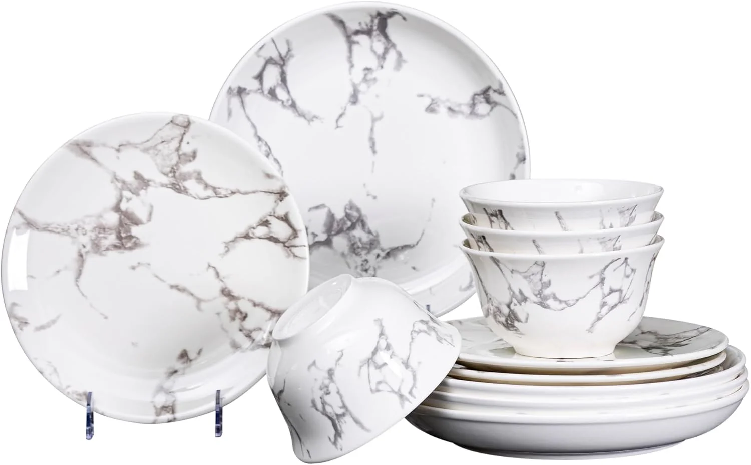 سرویس ظروف غذاخوری سرامیکی با طرح مرمر زیبا - شامل 4 عدد بشقاب 10.2 اینچی، 4 عدد بشقاب 9 اینچی، 4 عدد کاسه 5.5 اینچی | قابل استفاده در مایکروویو و ماشین ظرفشویی | سرویس ظروف بادوام و شیک برای خانه و آشپزخانه سرویس ظروف غذاخوری سرامیکی با طرح مرمر زیبا - شامل 4 عدد بشقاب 10.2 اینچی، 4 عدد بشقاب 9 اینچی، 4 عدد کاسه 5.5 اینچی | قابل استفاده در مایکروویو و ماشین ظرفشویی | سرویس ظروف بادوام و شیک برای خانه و آشپزخانه
