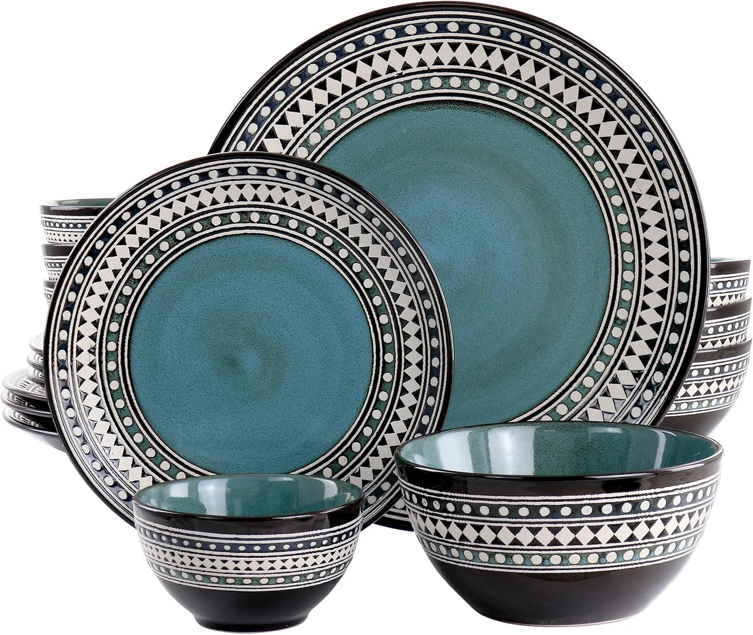 سرویس غذاخوری 16 پارچه سفالی دو کاسه ای Elama Blue Sage آبی سرویس غذاخوری 16 پارچه سفالی دو کاسه ای Elama Blue Sage آبی