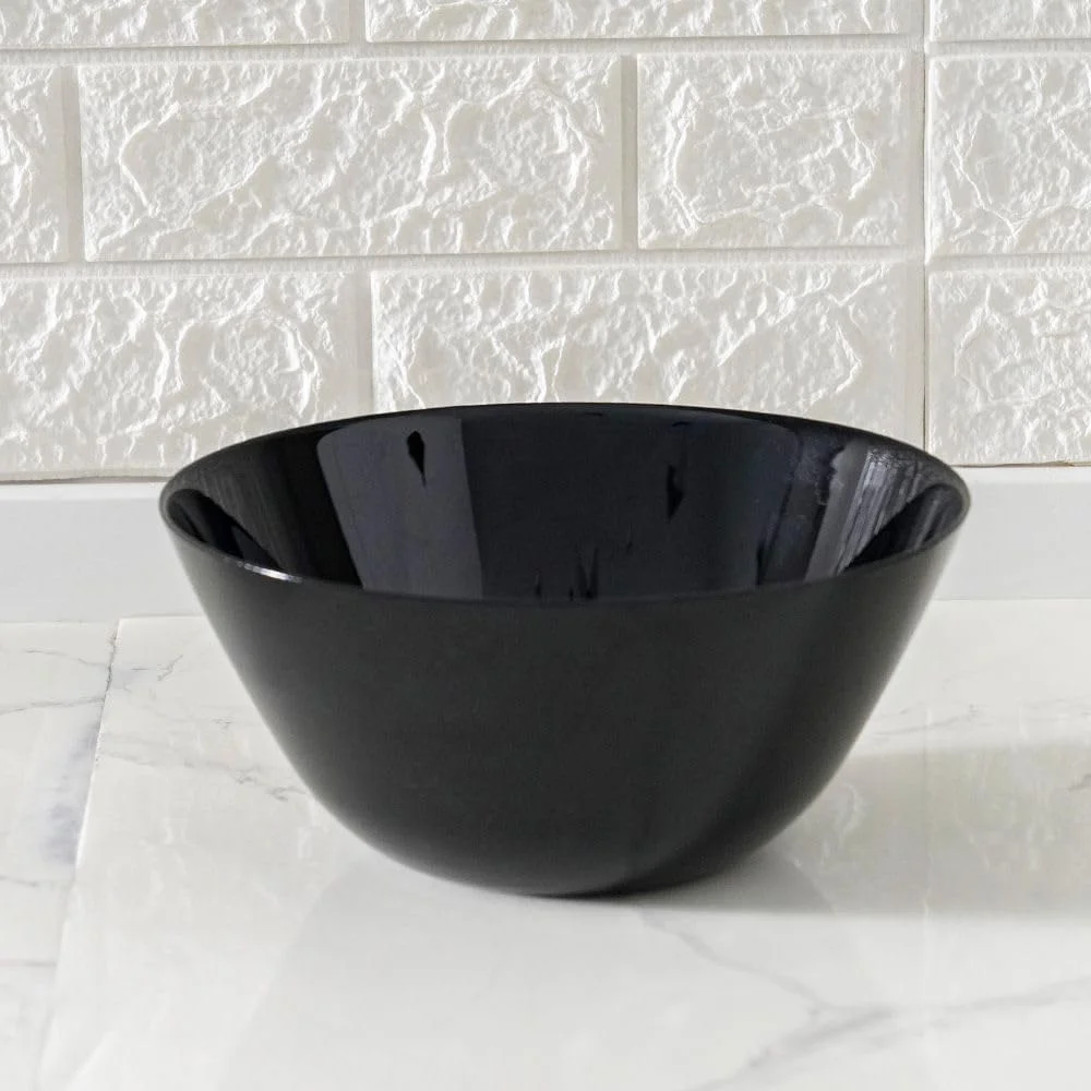 کاسه سالاد گرد اپال ضروری - کاسه سالاد شیشه ای اپال بادوام، قابل استفاده در مایکروویو و ماشین ظرفشویی، ظروف غذاخوری شیک برای خانه، آشپزخانه، رستوران ها، ایده آل برای سرو سالاد و میوه - مشکی - 24 سانتی متر کاسه سالاد گرد اپال ضروری - کاسه سالاد شیشه ای اپال بادوام، قابل استفاده در مایکروویو و ماشین ظرفشویی، ظروف غذاخوری شیک برای خانه، آشپزخانه، رستوران ها، ایده آل برای سرو سالاد و میوه - مشکی - 24 سانتی متر