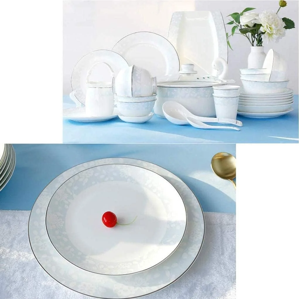 سرویس غذاخوری شیک، سرویس غذاخوری به سبک چینی 56 تکه ترکیبی از ظروف چینی مناسب برای مهمانی سرویس غذاخوری شیک، سرویس غذاخوری به سبک چینی 56 تکه ترکیبی از ظروف چینی مناسب برای مهمانی